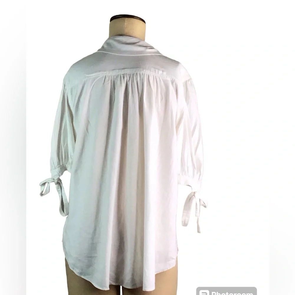 Free People White Safari Babe Shirt, L, EUC - Picture 3 of 7